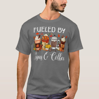 Von Kaffee genährt Jesus Coffein Lover Erntedank T-Shirt