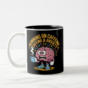Von Kaffee und Chaos Cartoon Gebrüll Kaffee gespei Zweifarbige Tasse