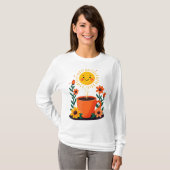 Von Kaffee und Positivität gespeist T-Shirt (Vorne ganz)