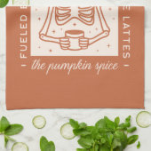 Von Kaffee und Pumpkinspülung gespeist Geschirrtuch (Gefaltet)