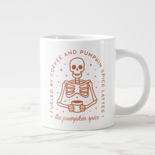 Von Kaffee und Pumpkinspülung gespeist Jumbo-Tasse (Rechts)