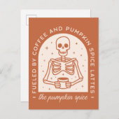 Von Kaffee und Pumpkinspülung gespeist Postkarte (Vorne/Hinten)