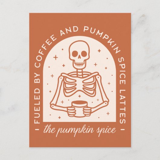 Von Kaffee und Pumpkinspülung gespeist Postkarte (Vorderseite)