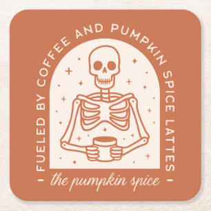 Von Kaffee und Pumpkinspülung gespeist Rechteckiger Pappuntersetzer