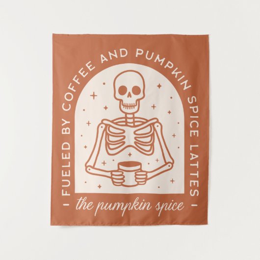 Von Kaffee und Pumpkinspülung gespeist Wandteppich (Vorderseite)