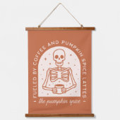 Von Kaffee und Pumpkinspülung gespeist Wandteppich Mit Holzrahmen (Vorderseite)