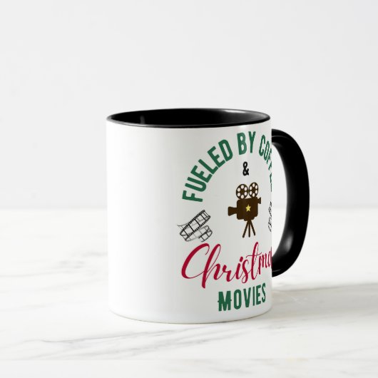 Von Kaffee und Weihnachtsfilmen gespeist Coffee Ta Tasse (VorderseiteRechts)
