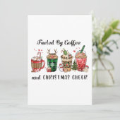 Von Kaffee und Weihnachtsgeschenk gespeist Dankeskarte (Stehend Vorderseite)