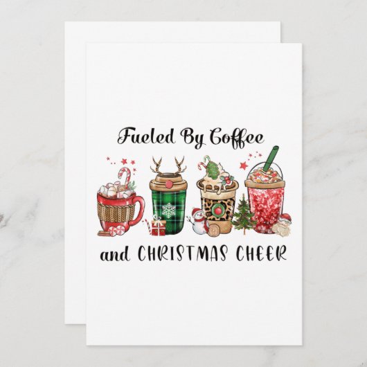 Von Kaffee und Weihnachtsgeschenk gespeist Dankeskarte (Vorne/Hinten)