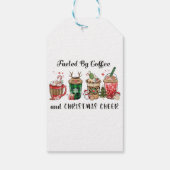 Von Kaffee und Weihnachtsgeschenk gespeist Geschenkanhänger (Rückseite)