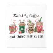 Von Kaffee und Weihnachtsgeschenk gespeist Notizblock (Vorderseite)