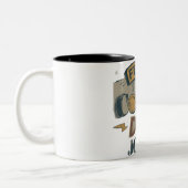 Von Kaffee und Witzen des Vaters angeregt Zweifarbige Tasse (Links)