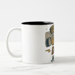 Von Kaffee und Witzen des Vaters angeregt Zweifarbige Tasse