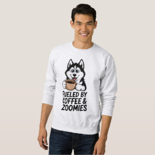 Von Kaffee & Zoomies gespeist Funny Husky Hund Lov Sweatshirt