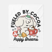Von Kakao und Welpenträumen angetrieben - Niedlich Fleecedecke (Vorderseite)