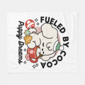 Von Kakao und Welpenträumen angetrieben - Niedlich Fleecedecke (Vorderseite (Horizontal))