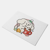 Von Kakao und Welpenträumen angetrieben - Niedlich Fußmatte (Schrägansicht)