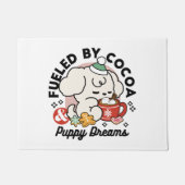 Von Kakao und Welpenträumen angetrieben - Niedlich Fußmatte (Vorderseite)