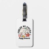 Von Kakao und Welpenträumen angetrieben - Niedlich Gepäckanhänger (Rückseite vertikal)