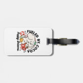 Von Kakao und Welpenträumen angetrieben - Niedlich Gepäckanhänger (Rückseite horizontal)