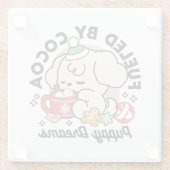 Von Kakao und Welpenträumen angetrieben - Niedlich Glasuntersetzer (Rückseite)