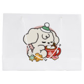 Von Kakao und Welpenträumen angetrieben - Niedlich Große Geschenktüte (Rückseite)