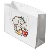 Von Kakao und Welpenträumen angetrieben - Niedlich Große Geschenktüte (Rückseite Schrägansicht)