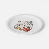 Von Kakao und Welpenträumen angetrieben - Niedlich Pappteller (Schrägansicht)