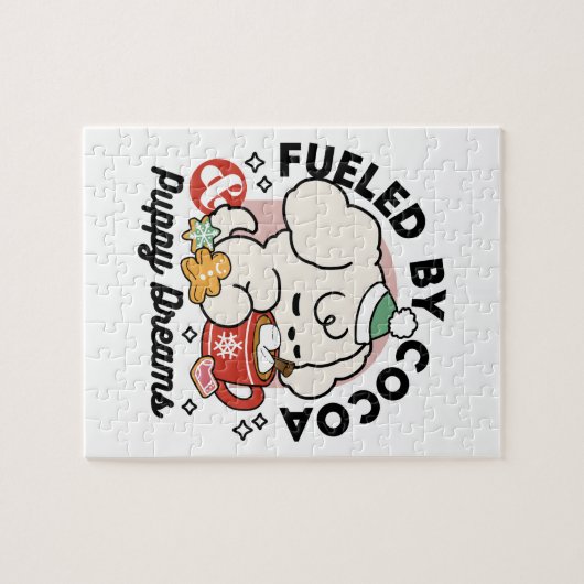 Von Kakao und Welpenträumen angetrieben - Niedlich Puzzle (Horizontal)