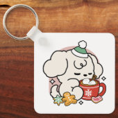 Von Kakao und Welpenträumen angetrieben - Niedlich Schlüsselanhänger (Vorderseite)