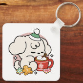 Von Kakao und Welpenträumen angetrieben - Niedlich Schlüsselanhänger (Rückseite)