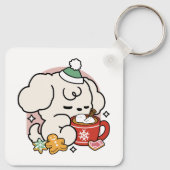 Von Kakao und Welpenträumen angetrieben - Niedlich Schlüsselanhänger (Rückseite)