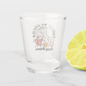 Von Kakao und Welpenträumen angetrieben - Niedlich Schnapsglas (Rückseite)