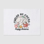 Von Kakao und Welpenträumen angetrieben - Niedlich Seidenpapier (Vorderseite)