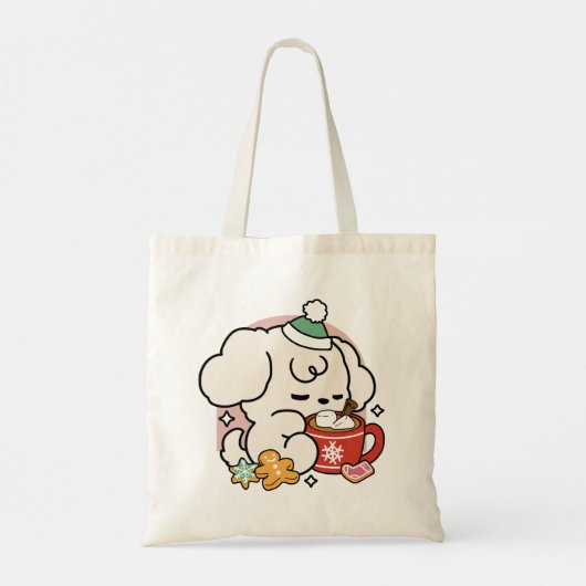 Von Kakao und Welpenträumen angetrieben - Niedlich Tragetasche (Rückseite)