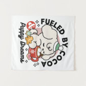 Von Kakao und Welpenträumen angetrieben - Niedlich Wandteppich (Vorderseite (Horizontal))