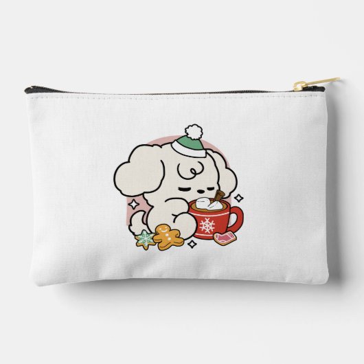 Von Kakao und Welpenträumen angetrieben - Niedlich Zubehörtasche (Rückseite)