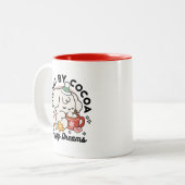 Von Kakao und Welpenträumen angetrieben - Niedlich Zweifarbige Tasse (Vorderseite Links)