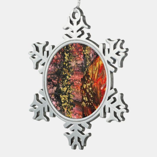 Von Kaliforniens Feuerwerk Inspiriert Schneeflocken Zinn-Ornament (Rechts)