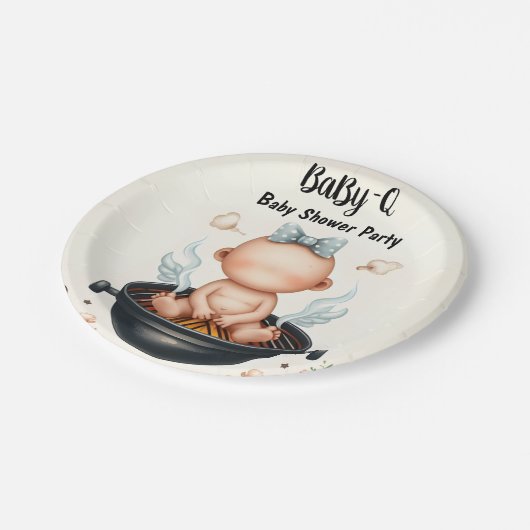 Von Kariert Babyq Fun Food Steak Beef Grillen Baby Pappteller (Schrägansicht)