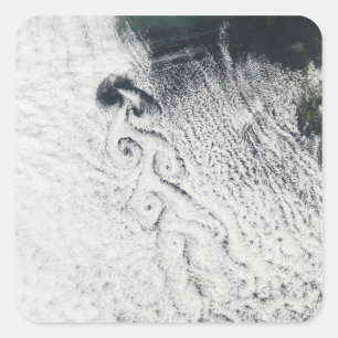 Von Karmann Wolkenvorkommen Quadratischer Aufkleber