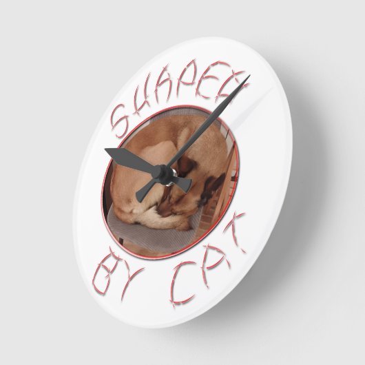 Von Katze geformt Runde Wanduhr (Winkel)