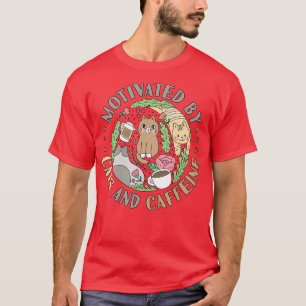 Von Katzen und Koffein motiviert T-Shirt