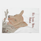 Von Kids Grandma Grandparent Christmas Fox Geschirrtuch (Horizontal)