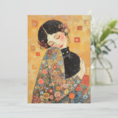 von Klimt Inspiriert Frauen und Katze Einladung (Stehend Vorderseite)