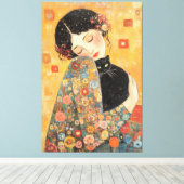 von Klimt Inspiriert Frauen und Katze Leinwanddruck (Insitu (Holzboden))