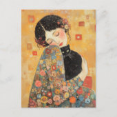 von Klimt Inspiriert Frauen und Katze Postkarte (Vorderseite)