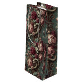 von Knochen und Wein - gotisch Viktorianisch Geschenktüte Für Weinflaschen (Rückseite Schrägansicht)