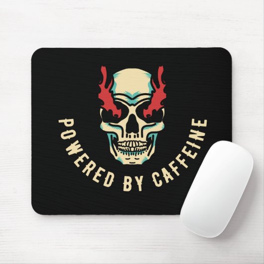 Von Koffein angetrieben - Schädelenergie Mousepad (Mit Mouse)