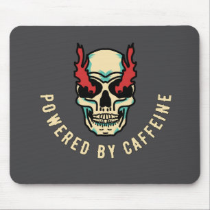 Von Koffein angetrieben - Schädelenergie Mousepad